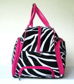 20 Duffel/Tote Bag Rolling Luggage/Wheels Zebra Pink  