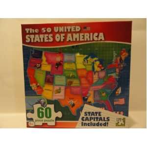  The 50 United States of America 60 Piece Puzzle   State Capitals 