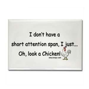 Short Attention Span Funny Rectangle Magnet by CafePress:  
