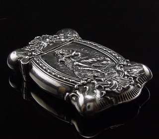 ART NOUVEAU UNGER BROTHERS STERLING MATCH SAFE ORNATE MAIDEN OF THE 