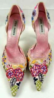 STEVE MADDEN PINK & COLORFUL SEQUINED POINTED TOE HEELS 6.5 PUMPS 