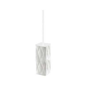  Gedy 5933 24 White Square Faux Leather Toilet Brush Holder 5933 