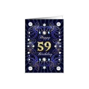  59th Birthday card, Diamonds and Jewels effect Card Toys 