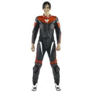  DAINESE AVRO WOMENS 2 PC SUIT BLACK/RED/WHITE 36 USA/46 