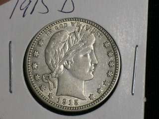 1915 D Sharp Barber Quarter   (1211 104)  