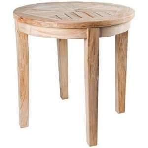   Teak Wood Outdoor Round Occasional Side Table: Patio, Lawn & Garden