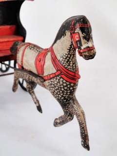Estate Vintage Original Converse Tin Litho Milk Horse Drawn Wagon Pull 