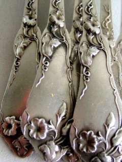 Antique French Art Nouveau Sterling Silver Snail Fork 6/PS  