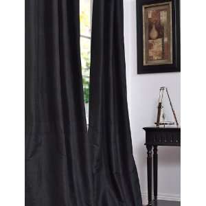  Midnight Black Thai Silk Curtains & Drapes
