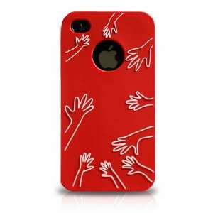  Hand Made Iphone 4 Silicon Case   Apple Fans (Red) w/ FREE 