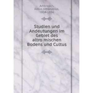   Bodens und Cultus Julius Athanasius, 1804 1856 Ambrosch Books