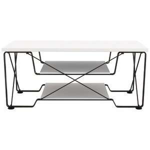   50 UPTOWN DOUBLE WIRE TV STAND (WHITE/BLACK METALLIC): Electronics