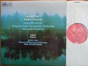 MIASKOVSKY YSAYE Violin Conc FEIGIN FAIN EMI ASD 3237  