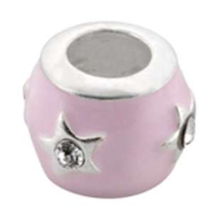  Avedon Polished Sterling Silver Pink with White Star and 
