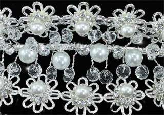 Bridal Faux Pearl Tiara Comb use Swarovski Crystal T1467  