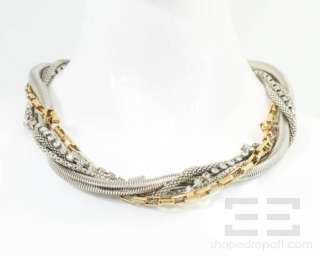 Iosselliani Sterling Silver & Gold Tone Jeweled Twist Necklace  