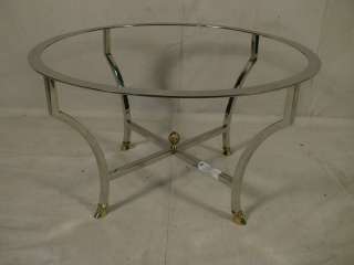 Round Glass Top Mid Century Modern Coffee Table (1654)r.  