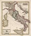 Old Antique Vintage Map of Italy c1817 Archival Print Reproduction 