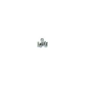  Shipwreck Beads Pewter Love Word Charm, 10 by 13mm 
