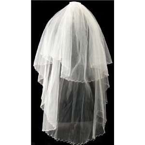  Tanday #7819 White Double Layer Bridal Wedding Veil 