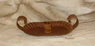 Primitive 6 Rusty Tin Taper holder ~ Candle tray  