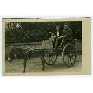  WW1 US Army Officer in Donkey Cart Real Photo Postcard 