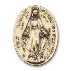    Antique Gold Immaculate Conception Visor Clip 