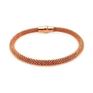   Bracelets Rose Gold Plated Bead Magnet Lock Bracelet 7.5 Inches