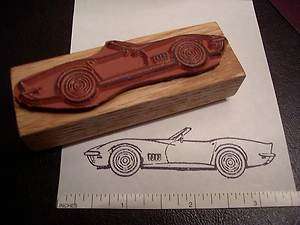 1968 Chevy Chevrolet Corvette Sport Car Rubber Stamp, Side view! 1969 