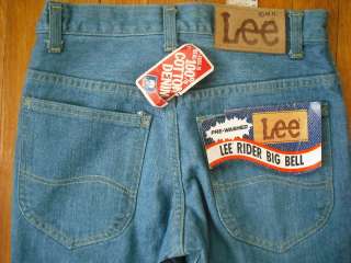 Incredible VINTAGE Jeans 1970s LEE RIDER BIG BELL NOS 27x31  
