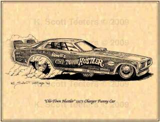 Chi Town Hustler 1973 Charger Funny Car Print FC 8  