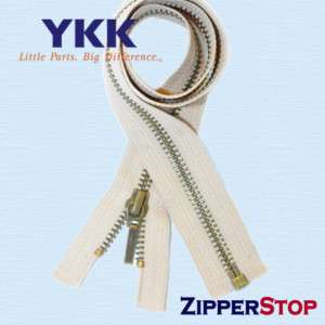 YKK #5 Ant Brass   24 Long Pull Separating BEIGE  