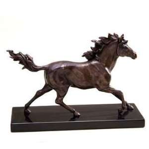  NEW RUNNING BRONZE HORSE STATUE ON MARBLE GIFT FOR HIM 