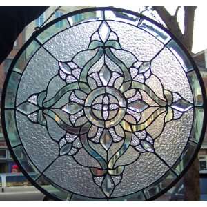   Stained Glass Window Panel 18 X 18 Round {9037 59}: Home & Kitchen