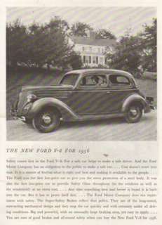 1936 Ford 2 Door Coupe V 8 Engine Car 1935 Photo Ad  