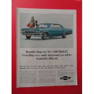   gifs/woman kissing him/blue car.) original vintage magazine Print Art