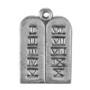   Antique Silver Ten Commandments Pewter Charm: Arts, Crafts & Sewing