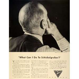  1942 Ad Better Vision Institute World War II Shickelgruber 