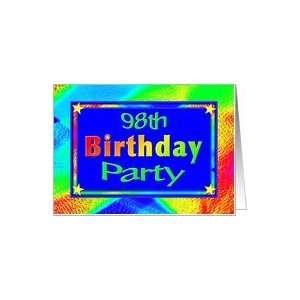  98th Birthday Party Invitations Bright Lights Card: Toys 