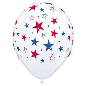  Stars and Stripes Balloons (Red White & Blue)   Set of 12 