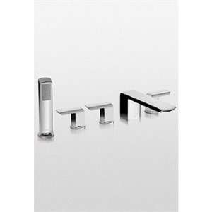 TOTO Soir??e(R) Deck Mount Bath Faucet with Lever Handles, Hand Shower 