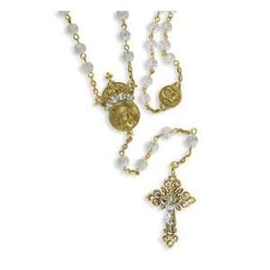  Gold Tone Wedding Rosary: Jewelry