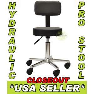  BLACK Hydraulic Adjustable Height Stool Chair PRO Facial 