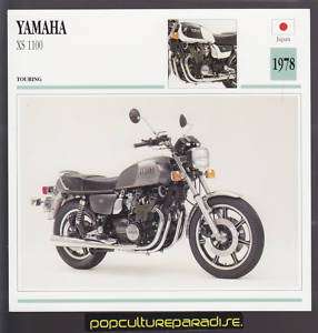1978 YAMAHA XS 1100 Motorcycle PICTURE ATLAS SPEC CARD  