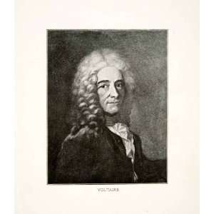   Voltaire Portrait Wig Writer Enlightenment   Original Halftone Print