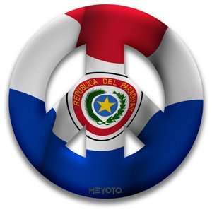  Peace Symbol Removable Vinyl Sticker of Paraguay: Patio 