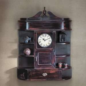  Wood Clock Cabinet W/shelves