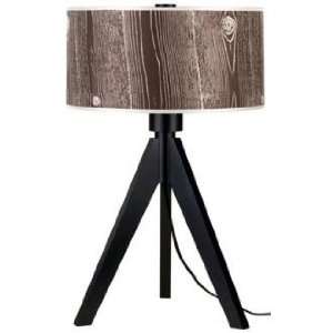   Up Woody 28 High Faux Bois Dark Shade Table Lamp