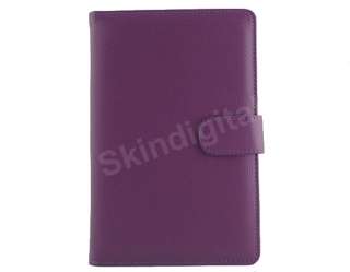For Nook Tablet / Nook Color Purple Leather Case Cover Jacket  