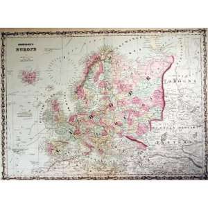  Johnson 1860 Antique Map of Europe